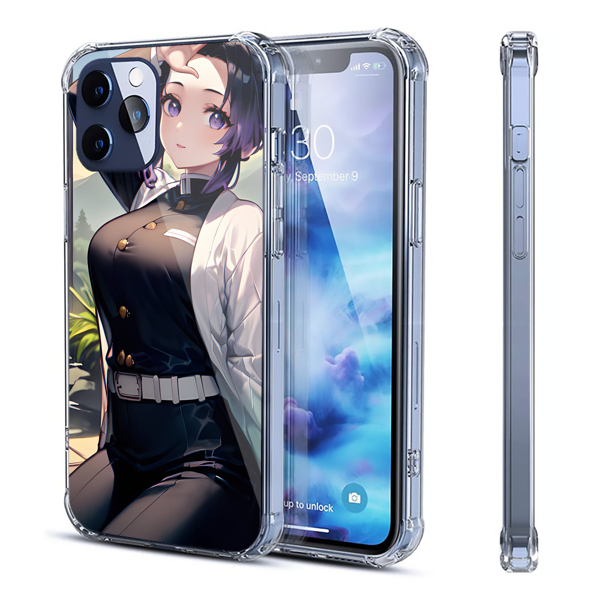 （画像用） 鬼滅の刃（きめつのやいば）蟲柱-胡蝶 しのぶ／こちょう しのぶ Kochou Shinobu 【iPhone 12シリーズ対応】透明スマホケース（クリアソフトケース）